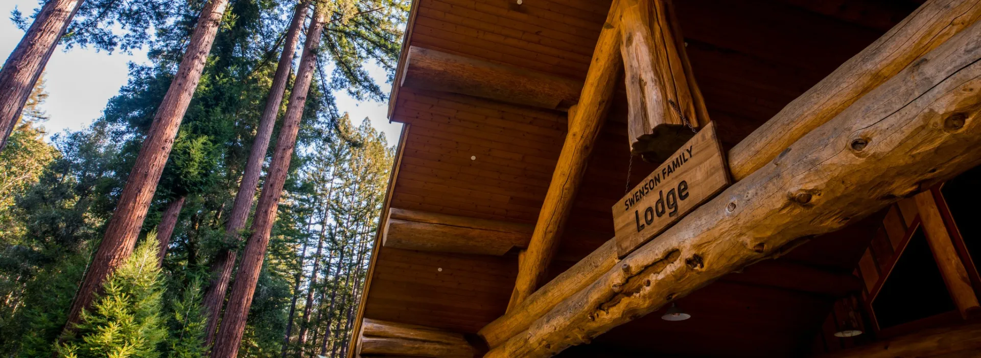Facada of a log cabin style building
