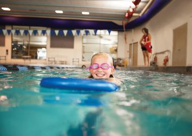 Girl swimming in pool