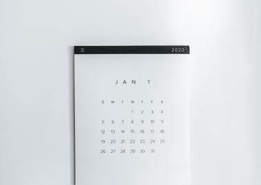 white calendar on white background