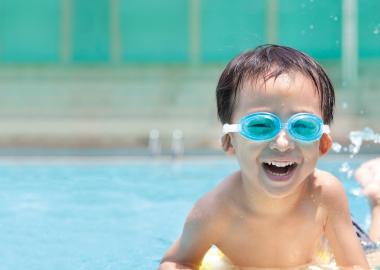 Boy swimming