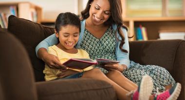 mom and child reading