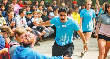 Camp Leader at Campfire