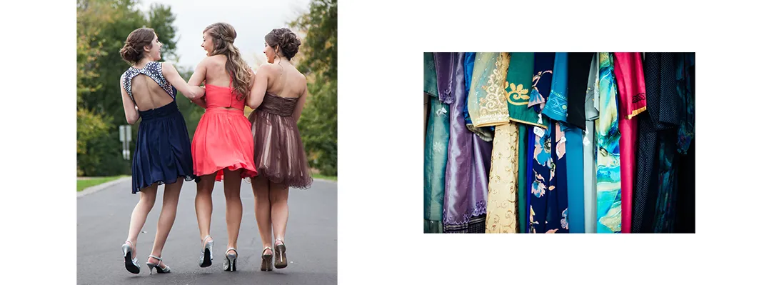 women walking and clothes