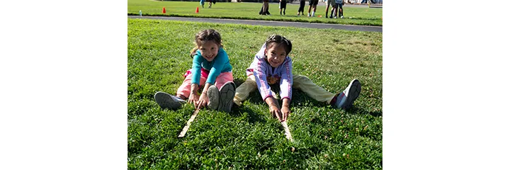 Campers practicing measurement skills