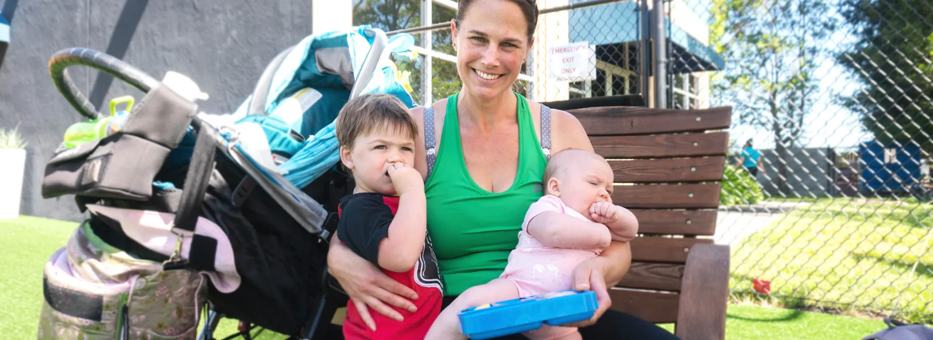 mom with kids