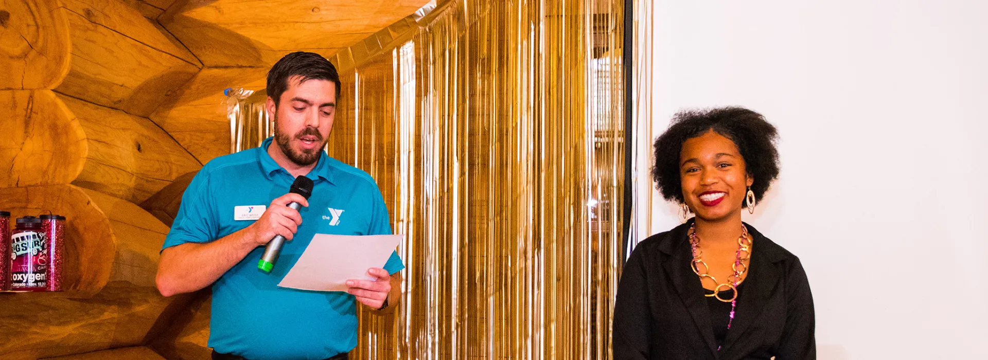 volunteer being recognized for an award