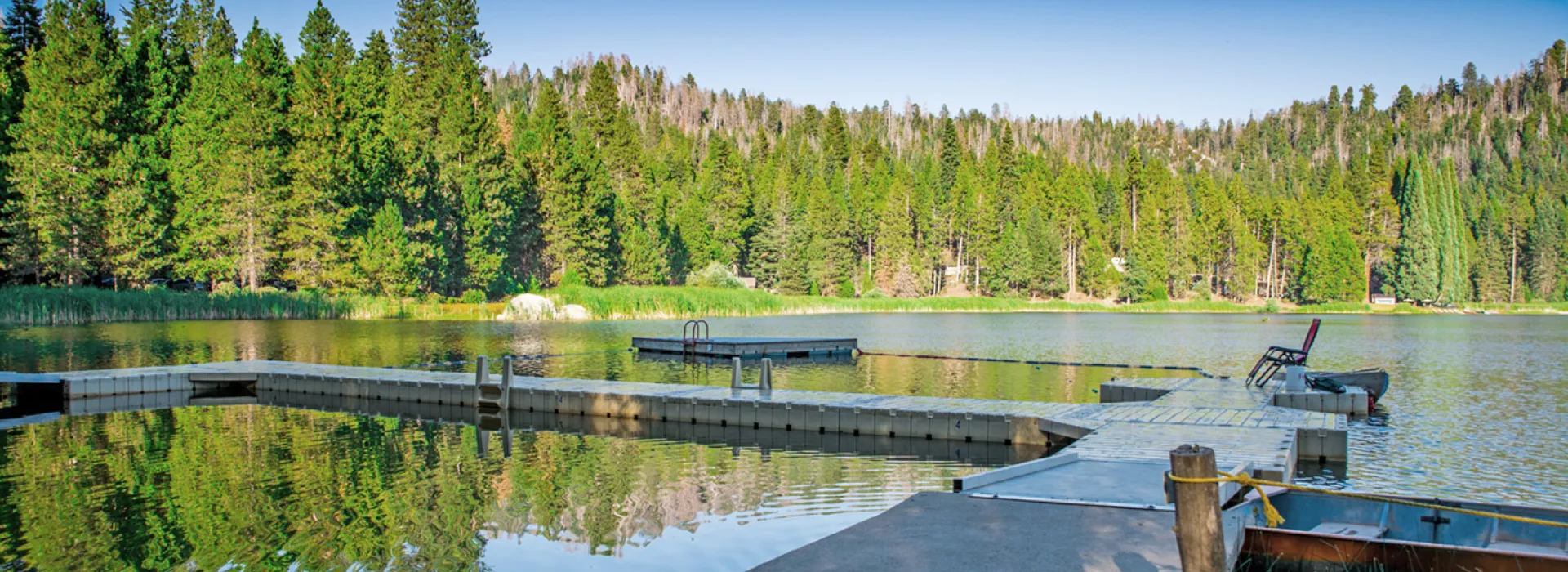 Boat docks at Sequoia Lake
